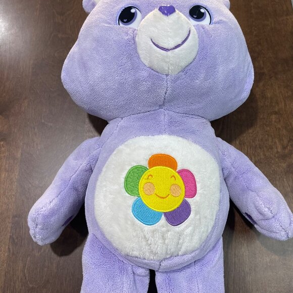 Care Bears True Harmony Bear 2008 24" Plush Floral Jumbo Stuffed Animal Purple - Picture 9 of 13